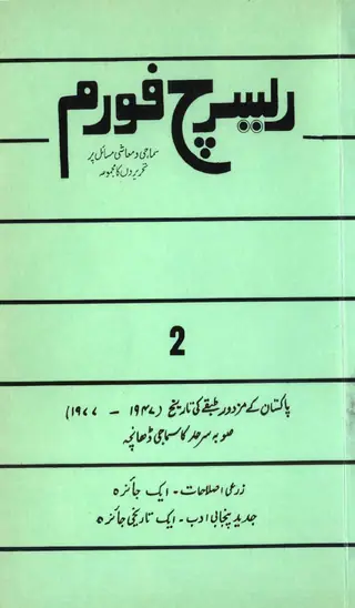 रिसर्च फ़ोरम #2 1988 [समाजी व मआशी मसाइल पर तहरीरुन जो मजमूओ]
