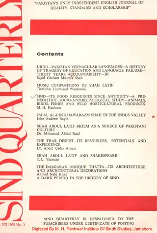 Sindh Quarterly (Volume 7, Number 3, 1979)