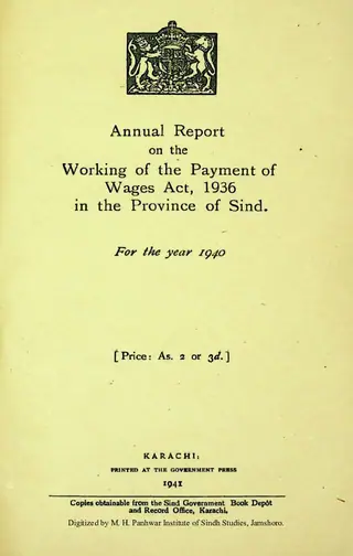 پيمينٽ آف دي ويجس ايڪٽ، 1936 ان دي پراونس آف سنڌ 1940