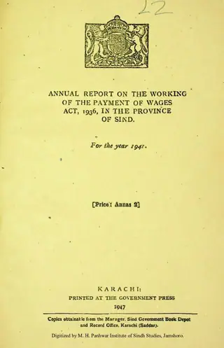 Payment of the Wages Act, 1936, in the Province of Sindh 1941
