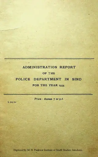 Administration Report of the Police Department in Sindh 1934