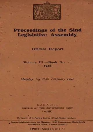 Proceedings of the Sindh Legislative Assembly (Volume 3, Number 11, 1948)