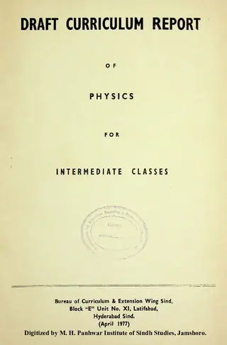 Draft Curriculum Report of Physics For Intermediate Classes
