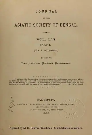 Journal of the Asiatic Society of Bengal (Volume 56, Part 1, Number 1-3, 1888)