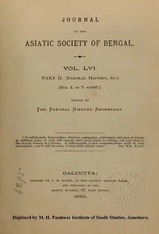 Journal of the Asiatic Society of Bengal (Volume 56, Part 2, Number 1-5, 1888)