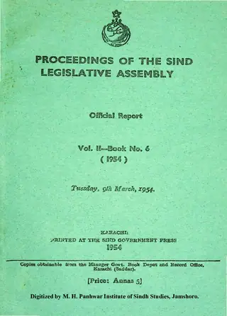 Proceedings of the Sindh Legislative Assembly (Volume 2, Number 6, 1954)