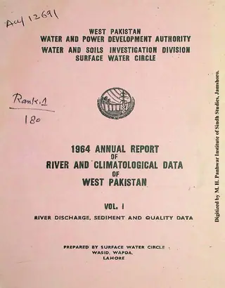 Annual Report of River and Climatological Data of West Pakistan (Volume 1, 1966)
