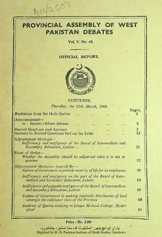 Provincial Assembly of West Pakistan Debates (Volume 5, Number 45, 1964)