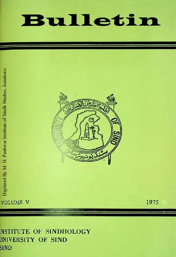 Bulletin of the Institute of Sindhology (Volume 5, 1975)