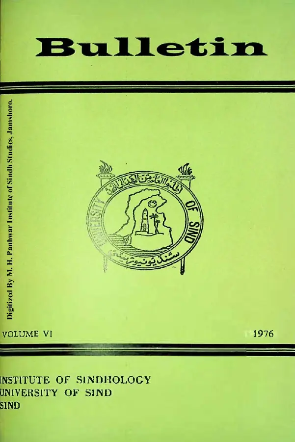 Bulletin of the Institute of Sindhology (Volume 6, 1976)