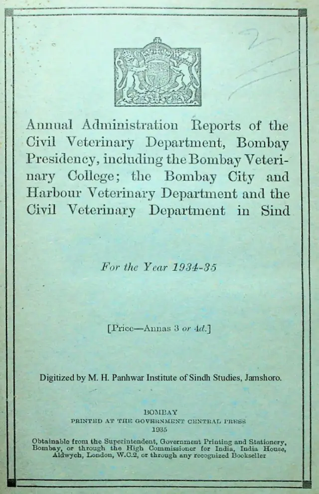 Annual Admin Reports of the Civil Veterinary Department, Bombay Presidency... 1934-35