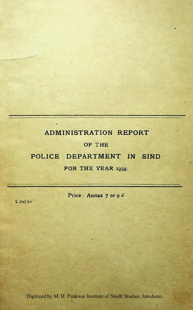 Administration Report of the Police Department in Sindh 1934