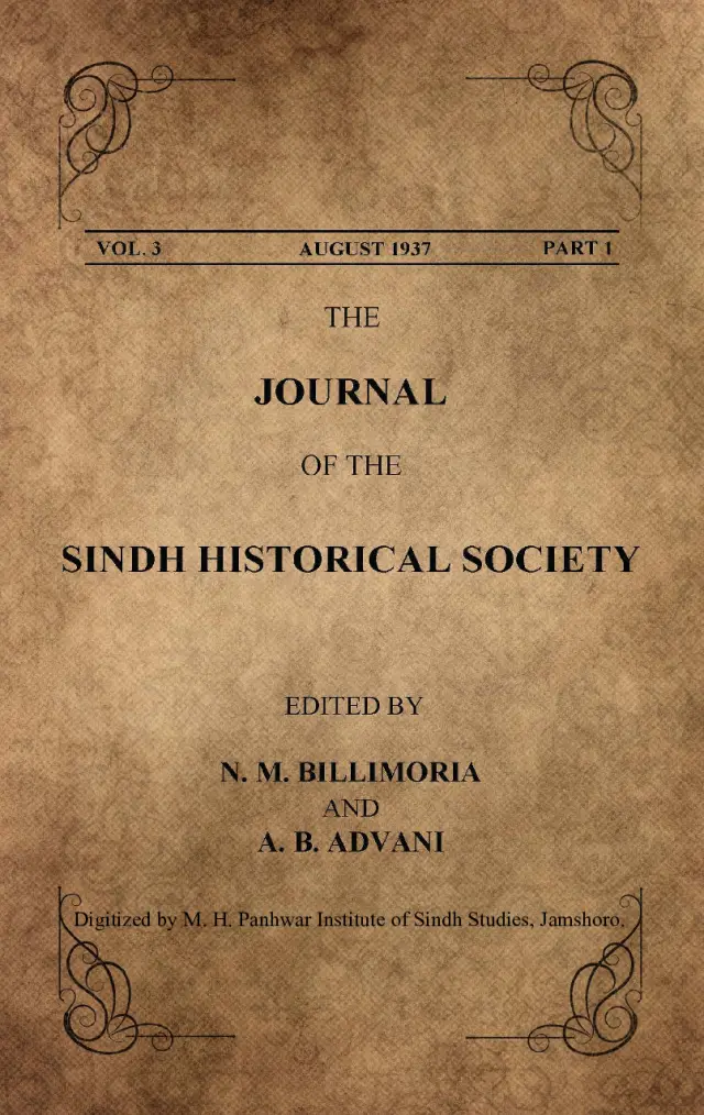 The Journal of the Sindh Historical Society (Volume 3, Part 1, 1937)