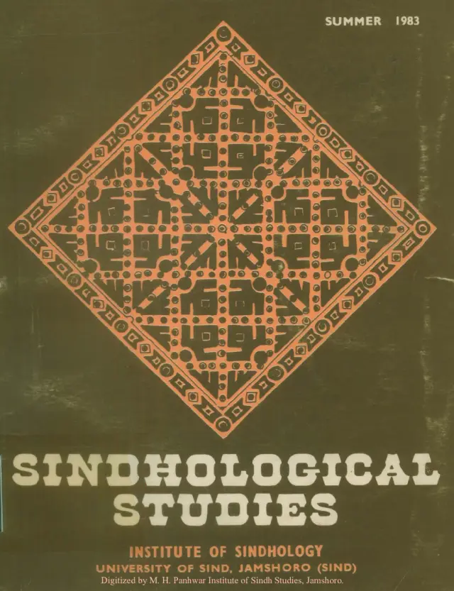 Sindhological Studies (1983 Ūnhāro)