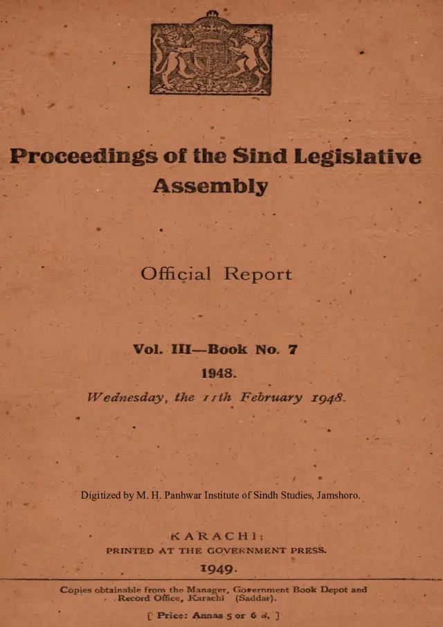 Proceedings of the Sindh Legislative Assembly (Volume 3, Number 7, 1948)