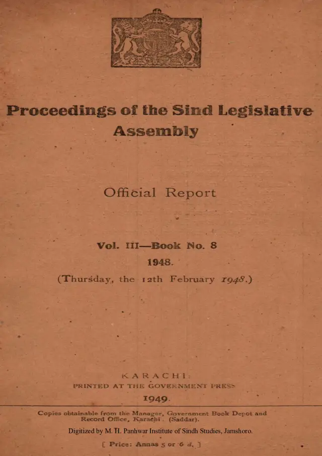 Proceedings of the Sindh Legislative Assembly (Volume 3, Number 8, 1948)