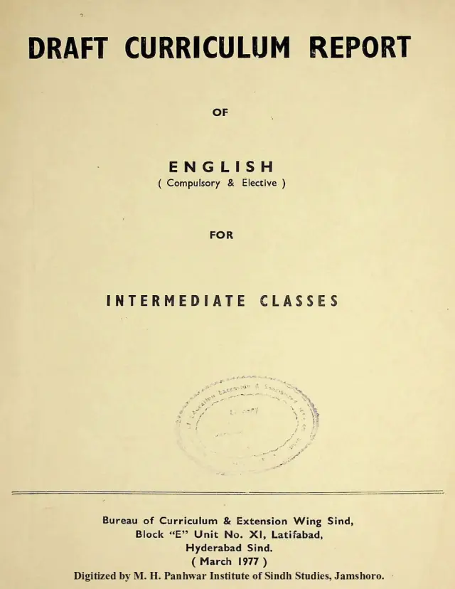 Draft Curriculum Report of English For Intermediate Classes (Compulsory & Elective)