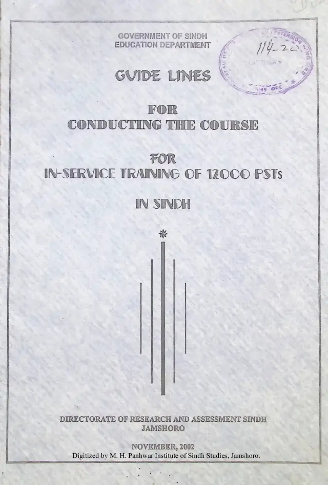 Guidelines for Conducting the Course for In-Service Training of 12000 PSTs in Sindh
