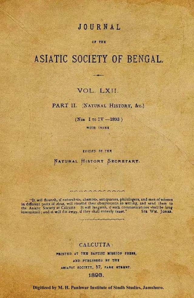 Journal of the Asiatic Society of Bengal (Volume 62, Part 2, Number 1-4, 1893)